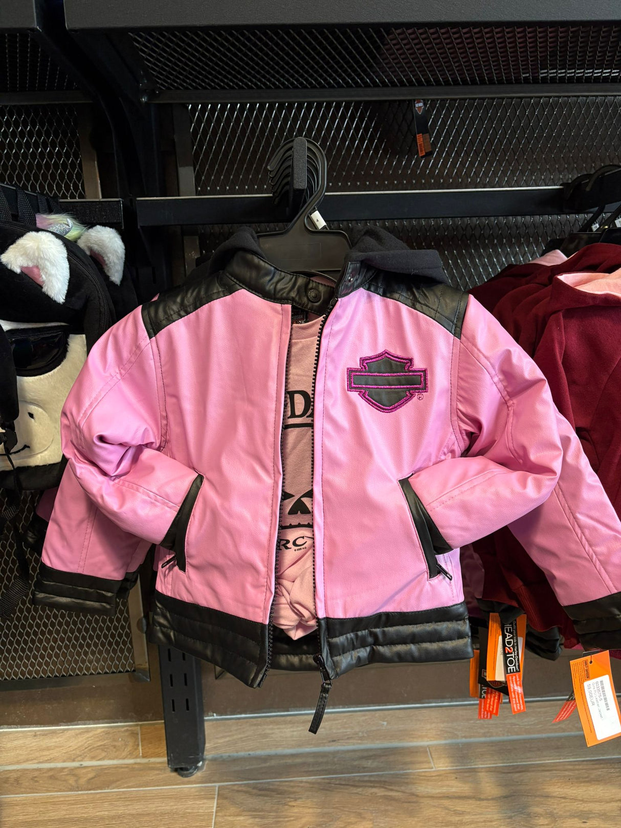 Harley-Davidson PU Lederjacke Girls Pink