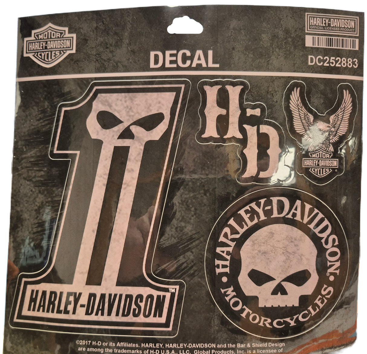 Harley-Davidson Decal, Dark Custom, MD, 5 per sheet