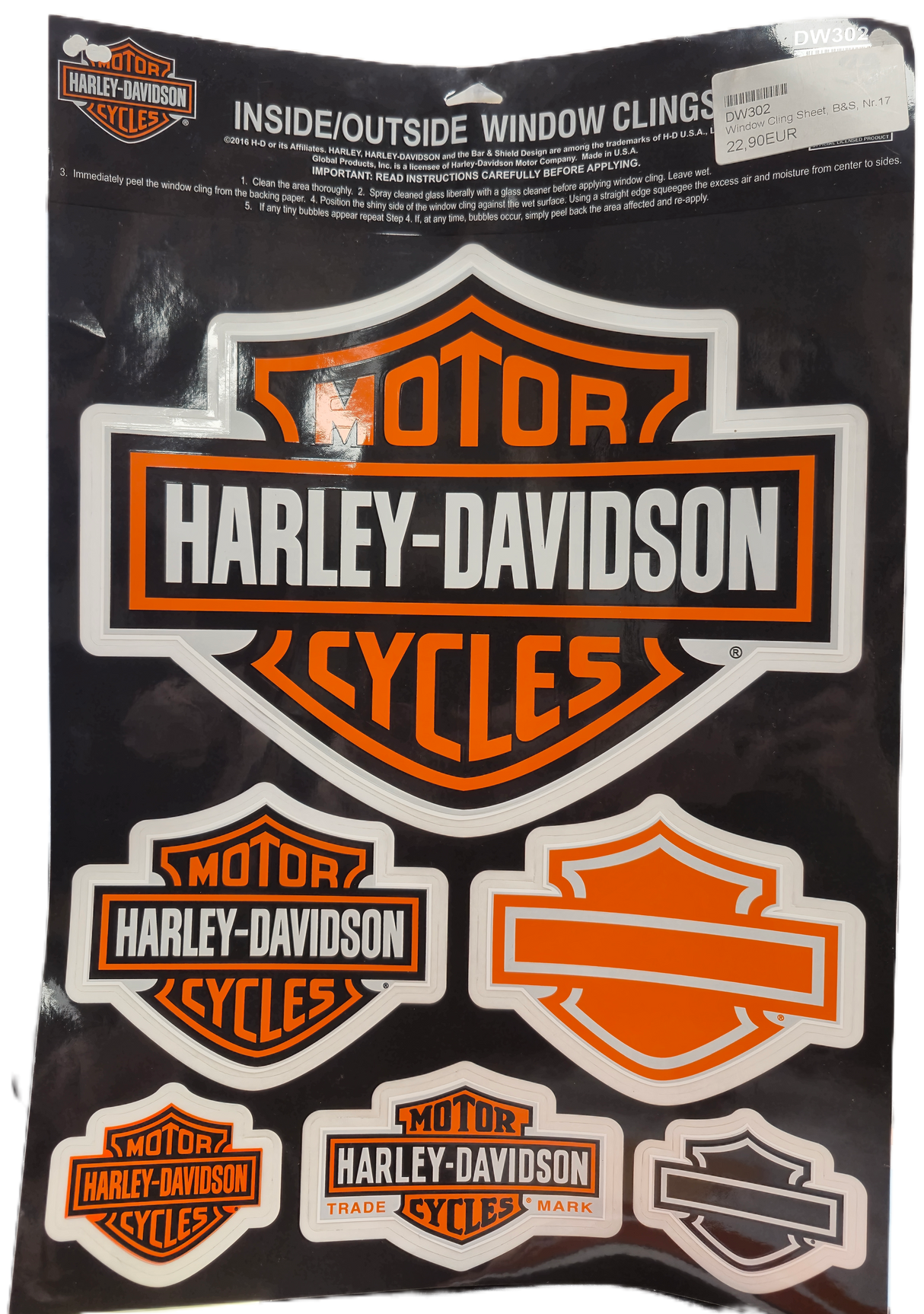 Harley-Davidson Window cling Sheet, B&S, Nr.17