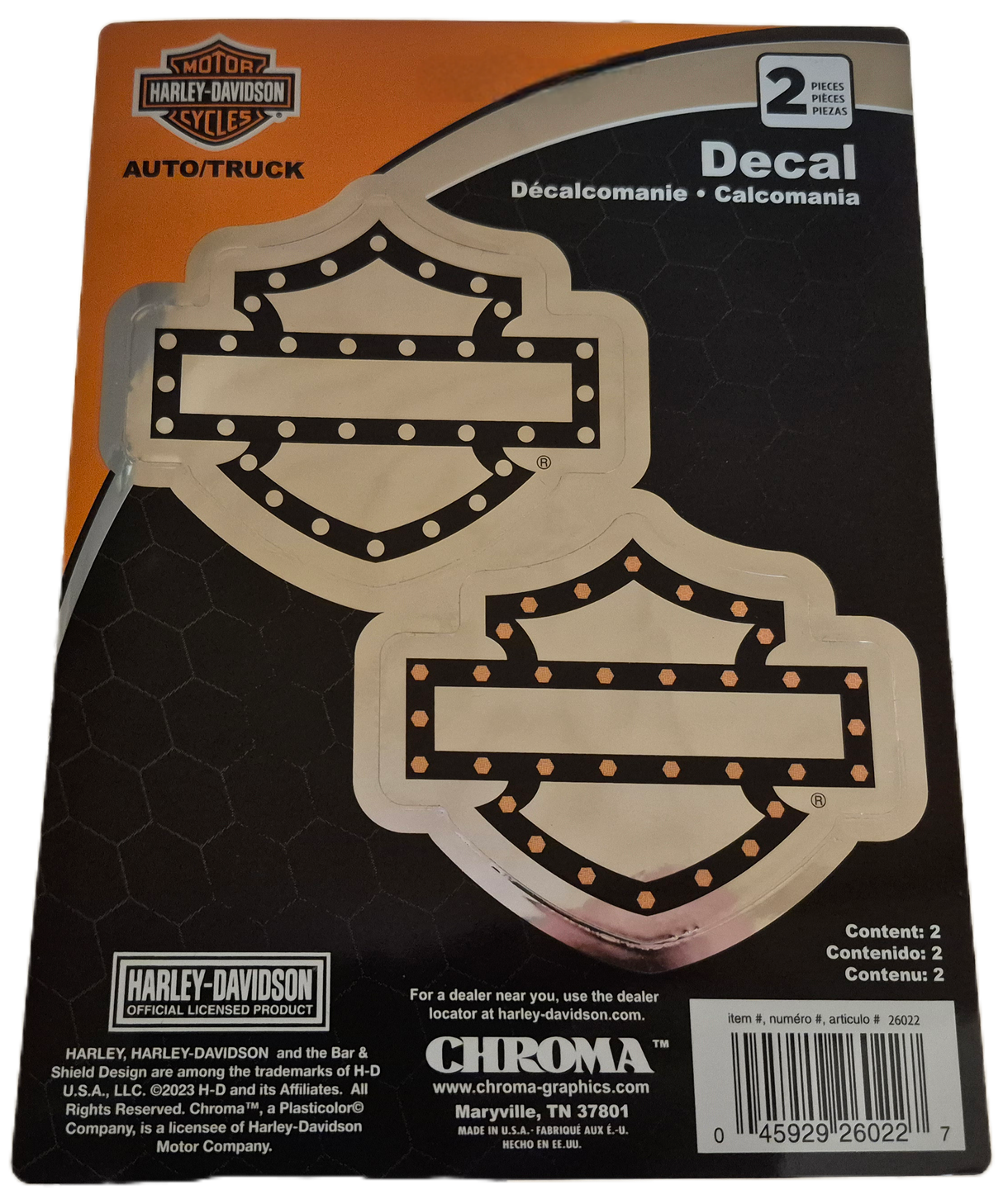 Harley-Davidson Decal His & Hers Chrome B&S