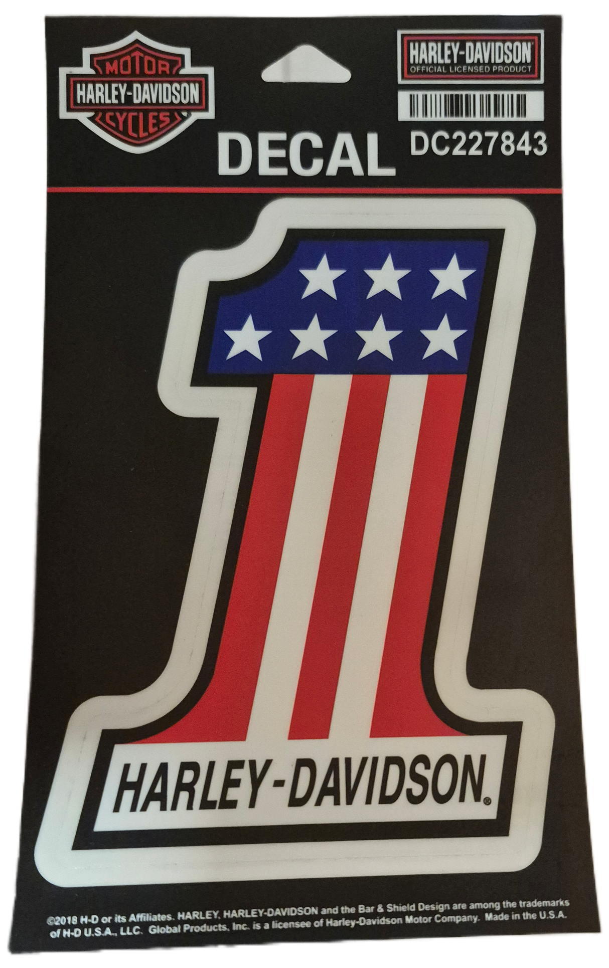 Harley-Davidson Decal, #1 RWB, MD