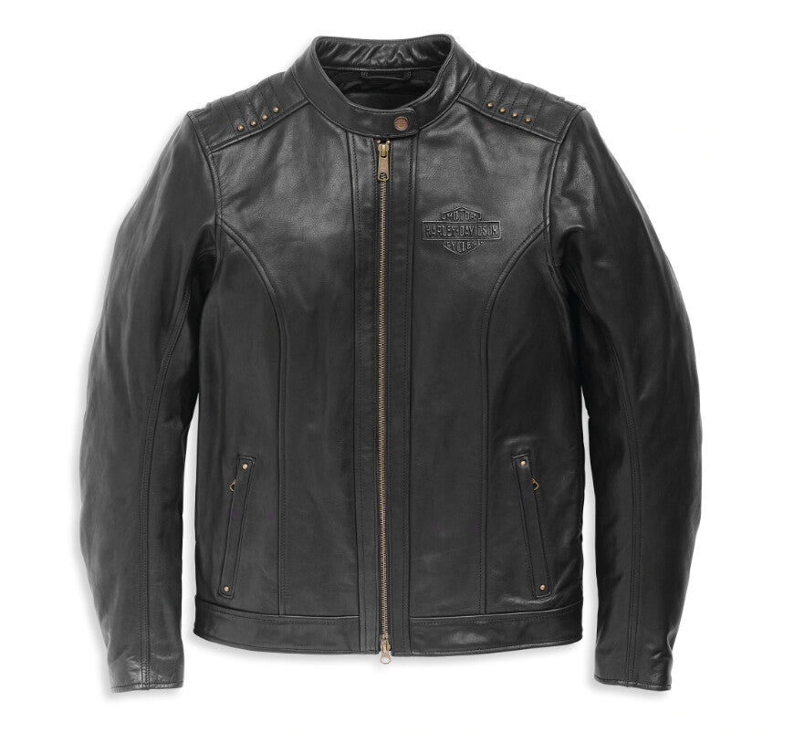 HARLEY-DAVIDSON ® Motorradjacke - "Electra Mandarin Collar Studded Leather " Women