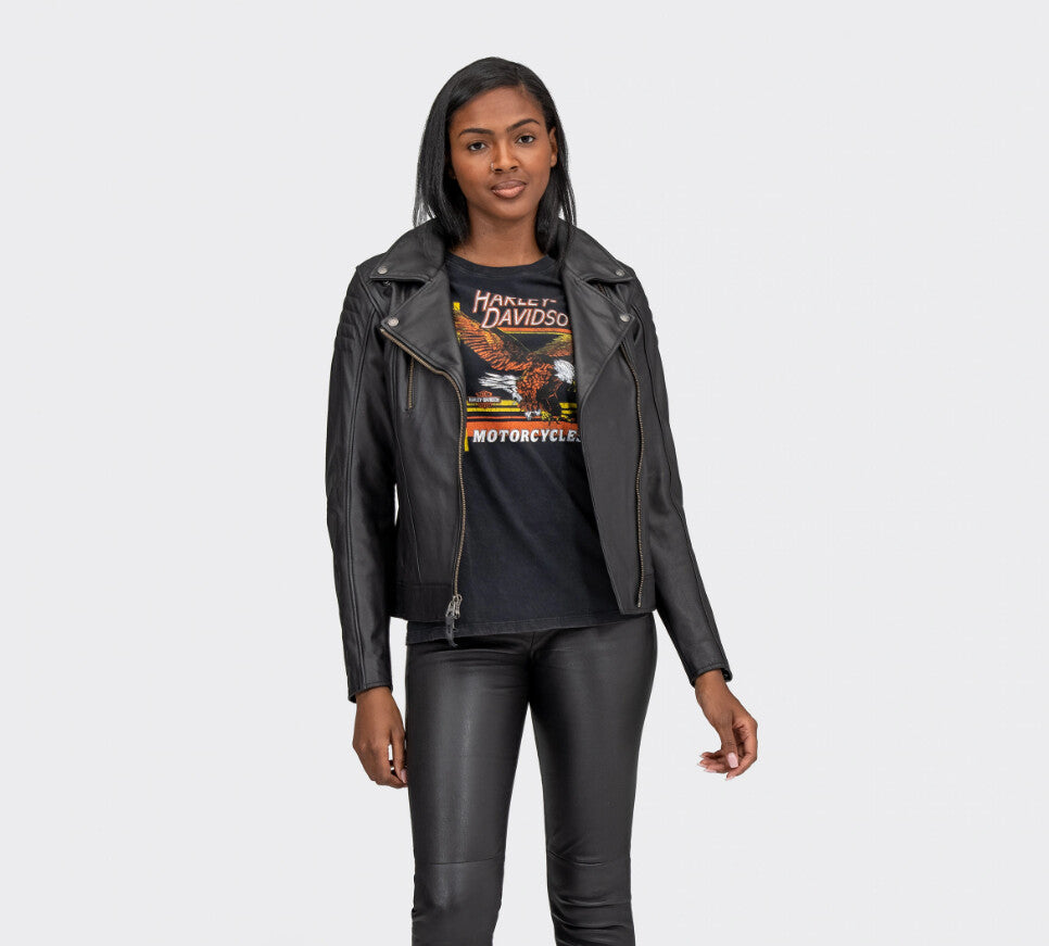 HARLEY-DAVIDSON ® "Bezel Biker Collar Leather Jacket" Women