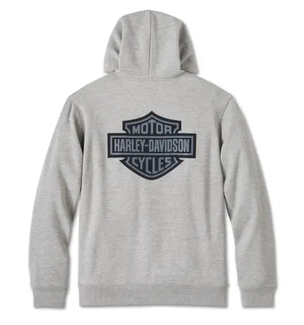 Harley-Davidson Zip Hoodie Bar & Shield Karo Futter, grau meliert