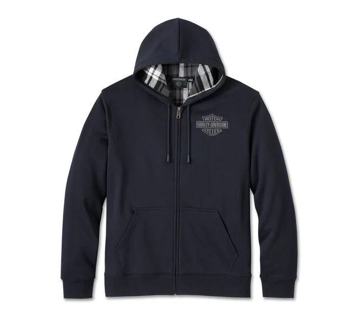 HARLEY-DAVIDSON ® Bar & Shield Plaid Lined Zip-Up Hoodie