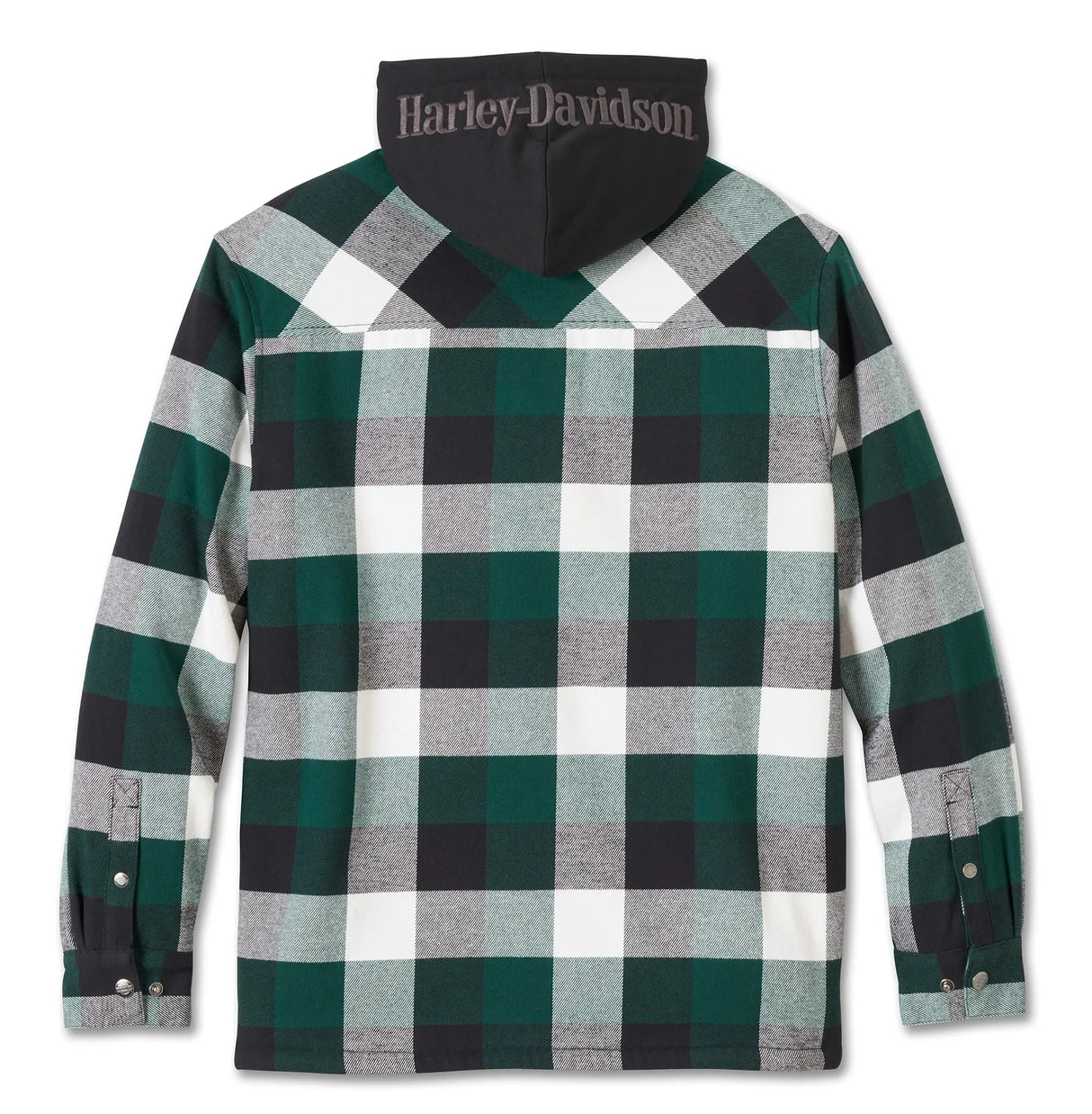 Harley-Davidson Hemdjacke Traveler Hooded Karo schwarz/grün