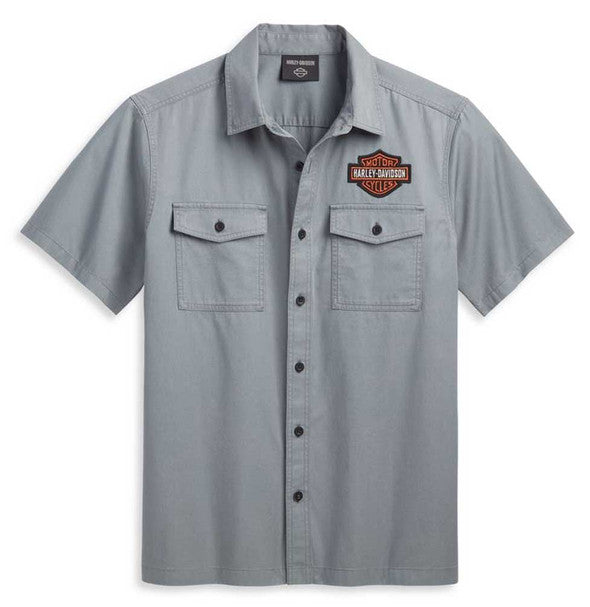 HARLEY-DAVIDSON ® Men's Bar & Shield Short Sleeve Shirt - Stormy Gray