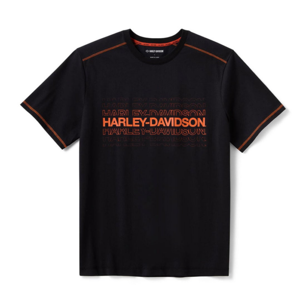 Harley-Davidson TEE-KNIT,BLACK/ORANGE HEATHER