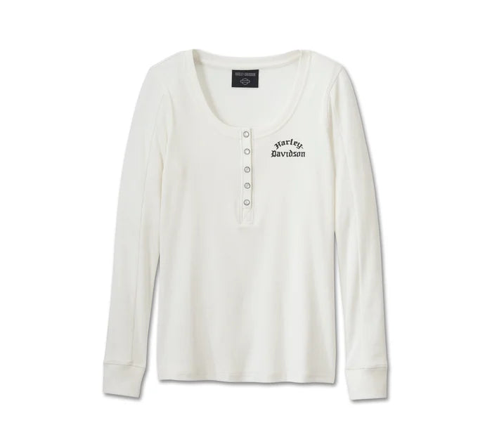 HARLEY-DAVIDSON ® Timeless Long Sleeve Henley "Cloud Dancer" Women