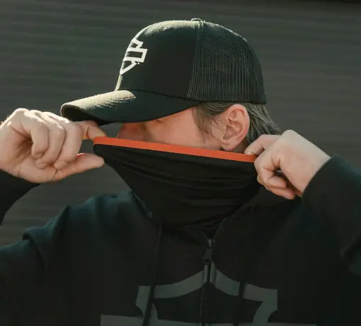 Harley-Davidson Zip Hoodie H-D Tech Gaiter schwarz
