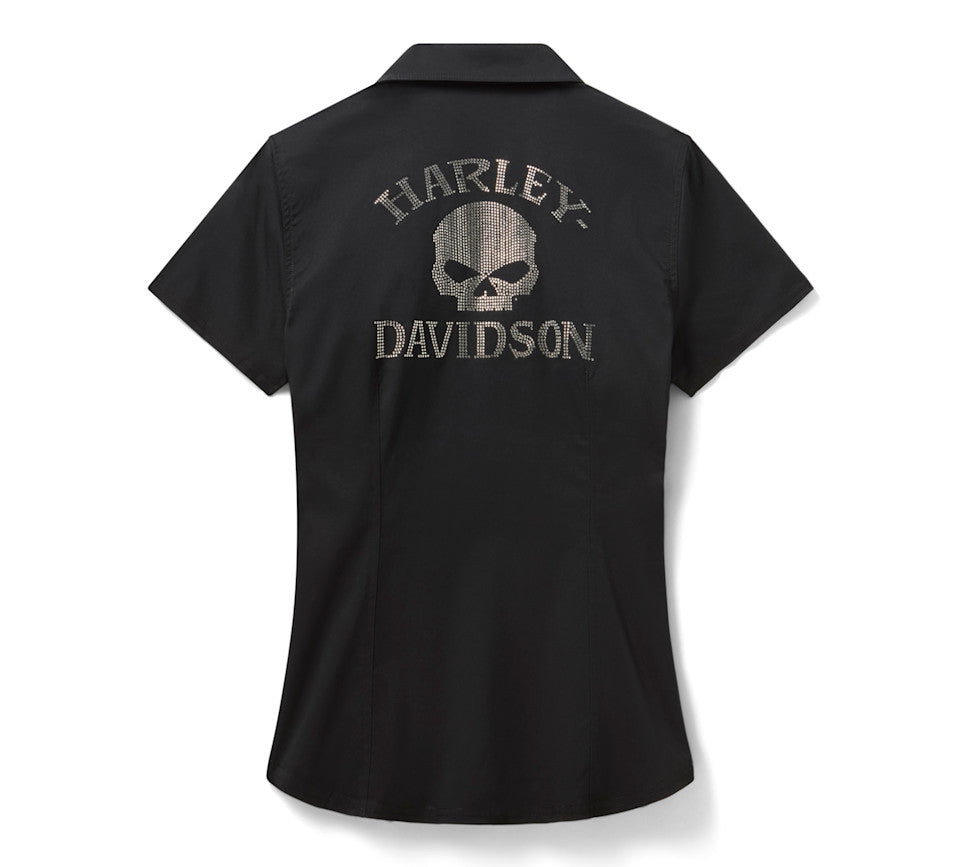 Willie G Bling Garage Shirt für Damen - Harley Black