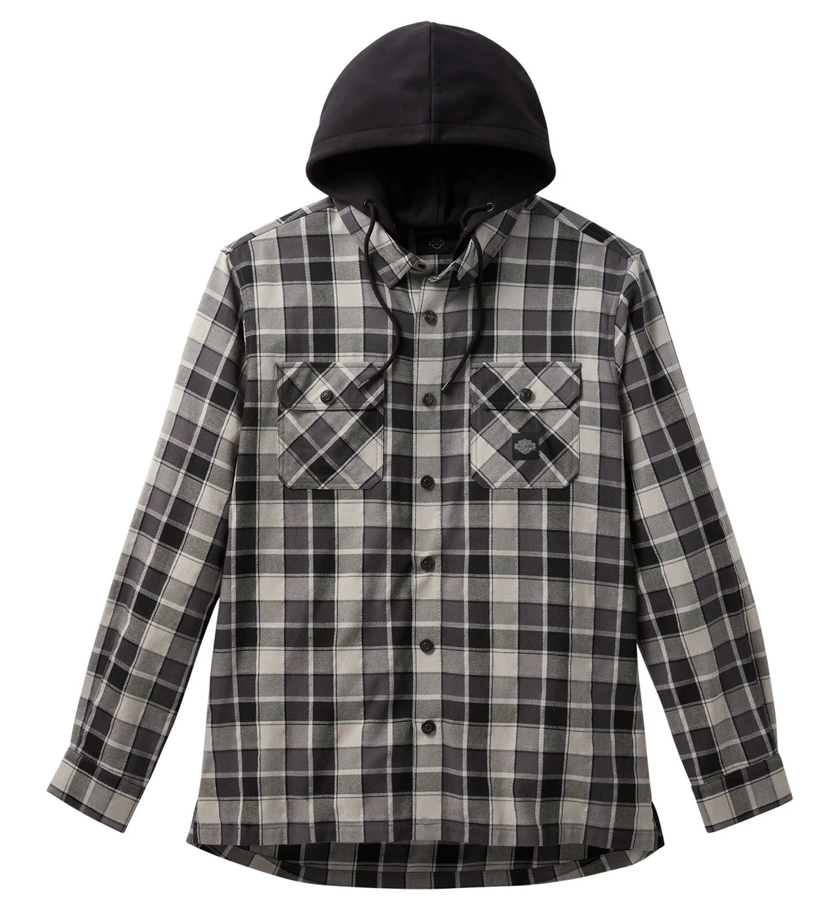 Harley-Davidson Hemd mit Kapuze Karo grau