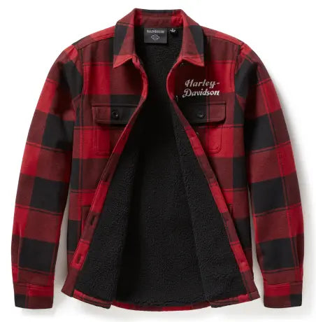 Harley-Davidson Damen Hemdjacke "Buffalo" Check rot/schwarz