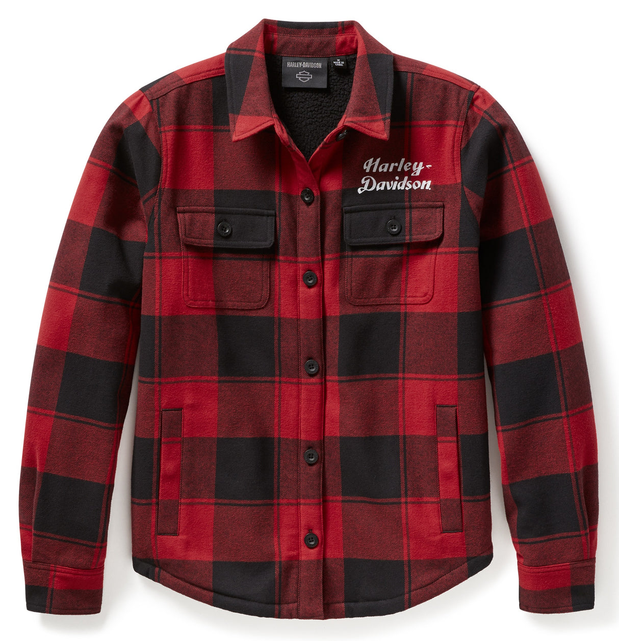 Harley-Davidson Damen Hemdjacke "Buffalo" Check rot/schwarz