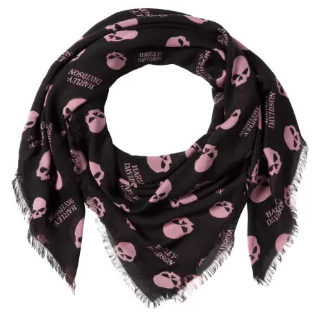 Harley-Davidson Damenschal Willie G Skull schwarz/rosa