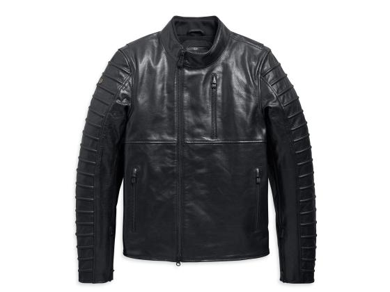 Harley-Davidson Ozello Perforierte Slim Fit Lederjacke, Schwarz