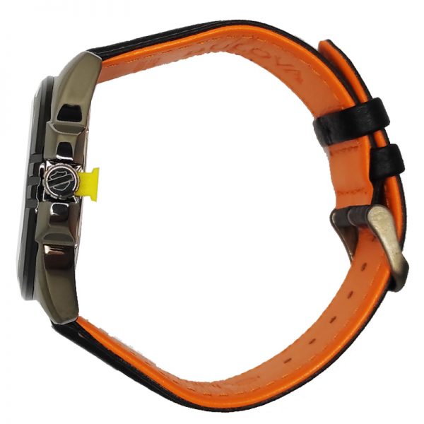 Harley-Davidson Herren Grauton Edelstahl- und Lederuhr