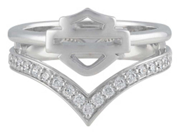 Harley-Davidson Ring "Chevron Bling" Sterlingsilber