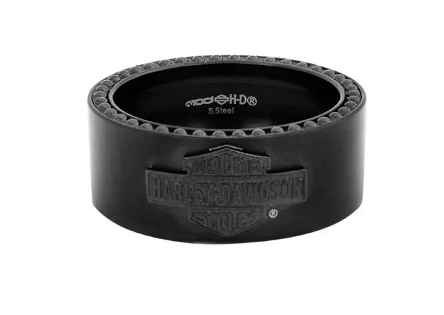 Harley-Davidson Herren Ring Bar & Shield Band Stahl schwarz