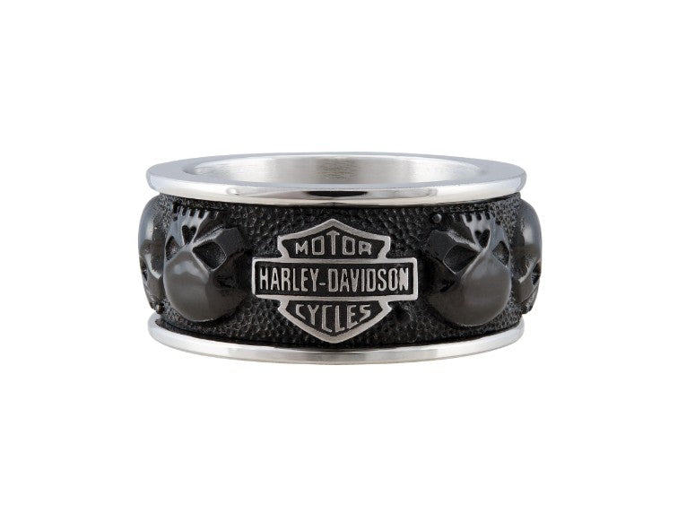 Harley Davidson Herrenring 'Multi Skull Band'
