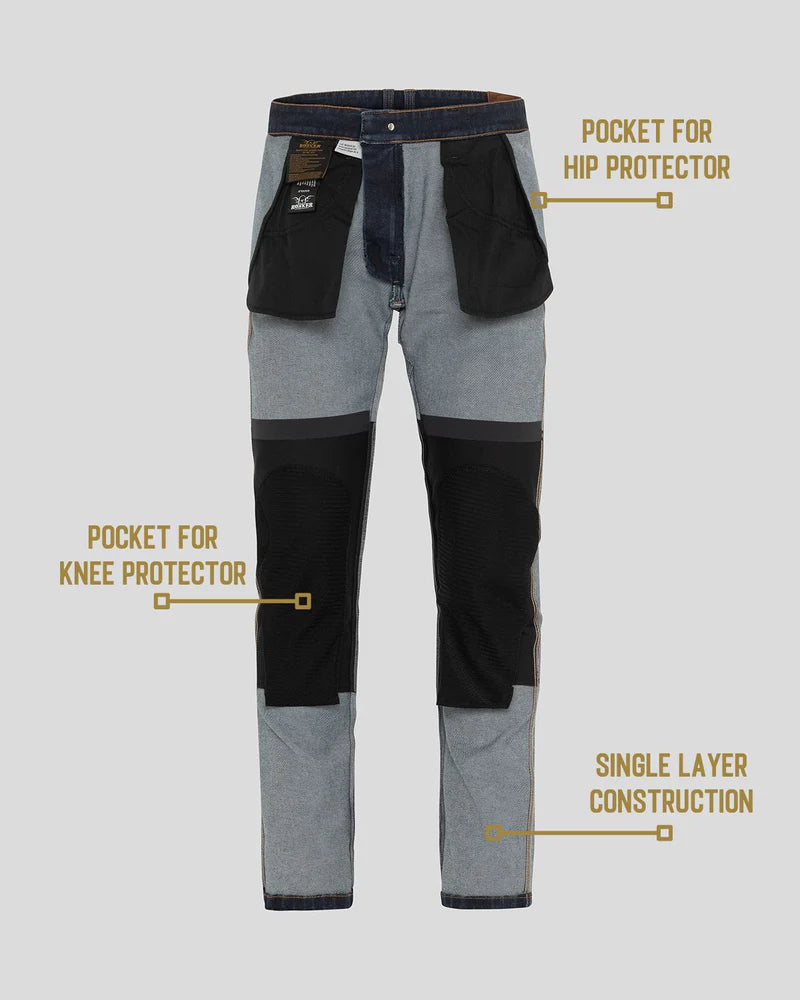 Rokker Motorradhose "Rokkertech Tapered Slim Dark Blue" Men