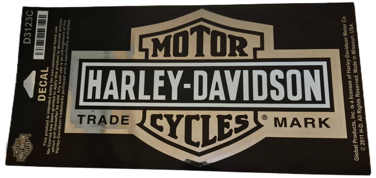 Harley-Davidson Decal, Long B&S, Chrome, Nr.6