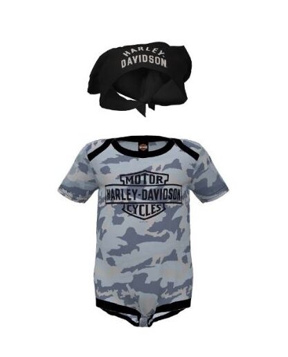 Harley-Davidson Boys Bodysuit Set Camouflage Blue