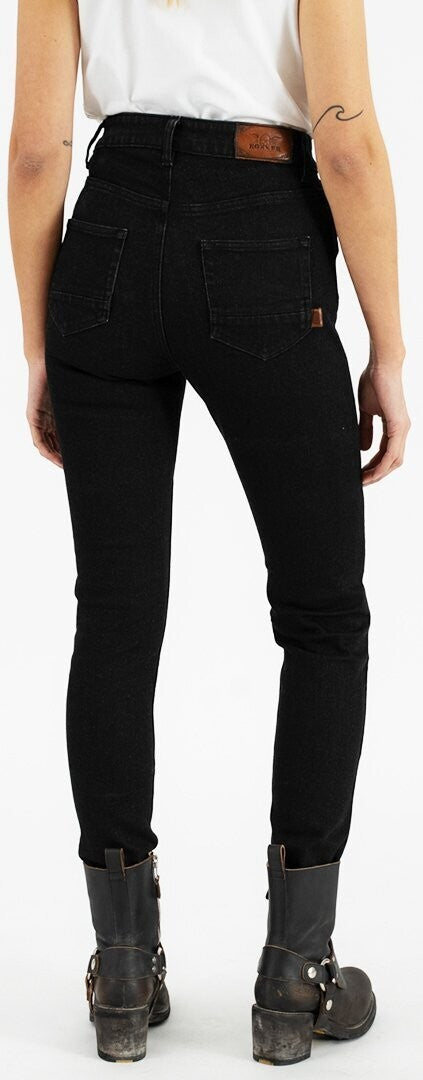 Rokker - Damen Motorradjeans "Rokkertech High Waist Black" 2414