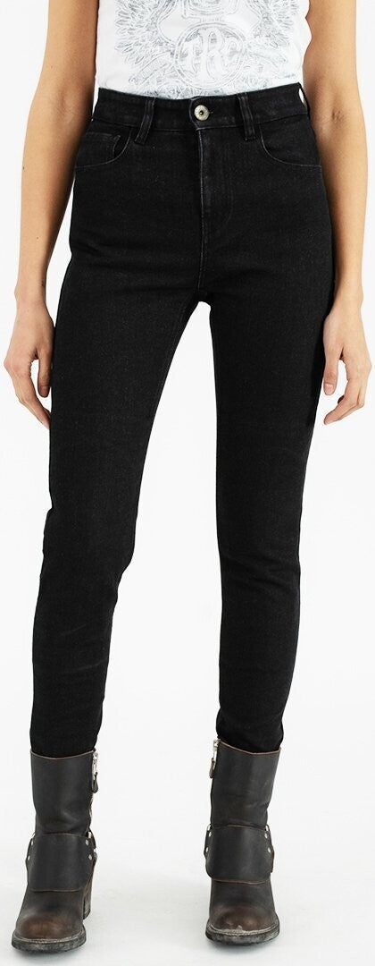 Rokker - Damen Motorradjeans "Rokkertech High Waist Black" 2414