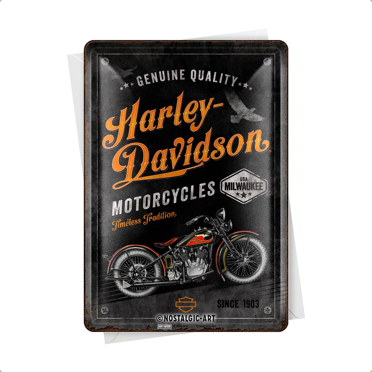 Harley-Davidson Metall Postkarte