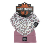 Harley-Davidson Girl Bib&Beanie Set Leopard Print