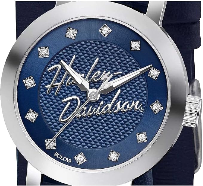 Harley-Davidson Damenuhr aus Leder mit Doppelglasbeschichtung