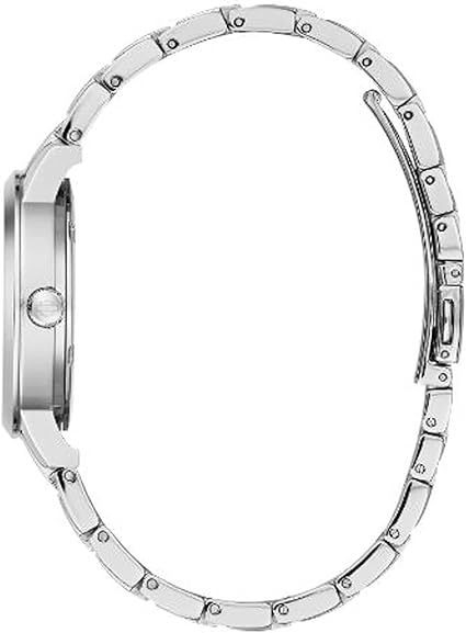 Harley-Davidson Bulova 76L191 Damen-Armbanduhr mit metallischen Flammen, Edelstahl