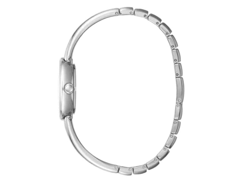Harley-Davidson Damen Armbanduhr mit 4 Diamanten und halbem Armreif Silber