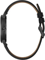 Harley-Davidson Bulova 78A123 Herren-Armbanduhr mit metallischen Flammen, schwarzes Lederband