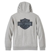 Harley-Davidson Zip Hoodie Bar & Shield Karo Futter, grau meliert