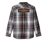 HARLEY-DAVIDSON ® Stacked Bar & Shield Long Sleeve Plaid Shirt Men