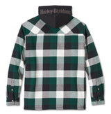 Harley-Davidson Hemdjacke Traveler Hooded Karo schwarz/grün