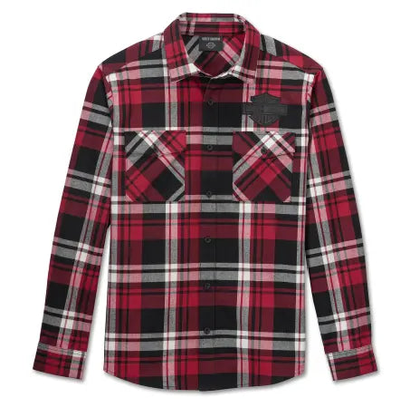 Harley-Davidson Flannel Hemd Bar & Shield Karo rot