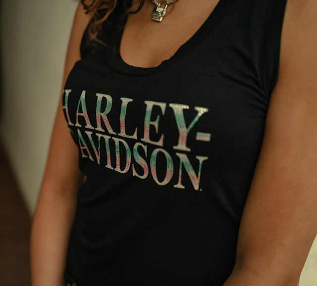 Harley-Davidson Women's Ombre Bling Tank - Harley Black
