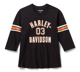 Harley-Davidson Essential 3/4 Sleeve V Neck für Damen