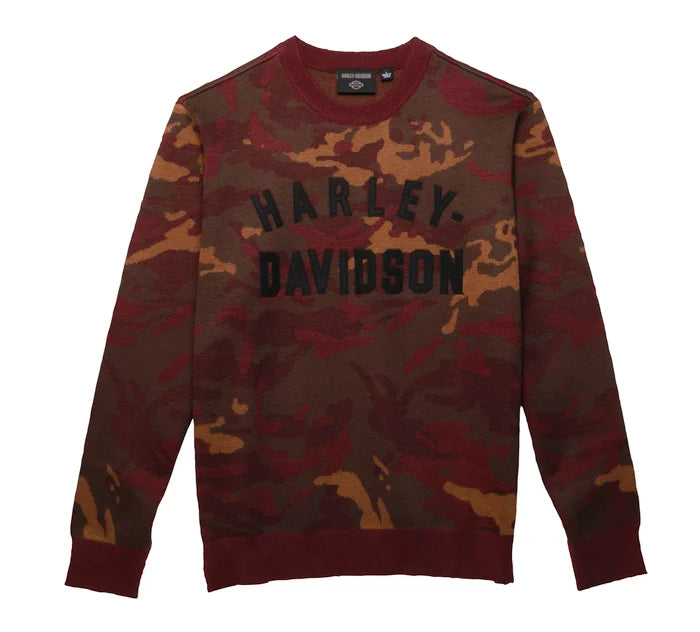 HARLEY-DAVIDSON ® "Staple Camo Sweater Burgundy" Men