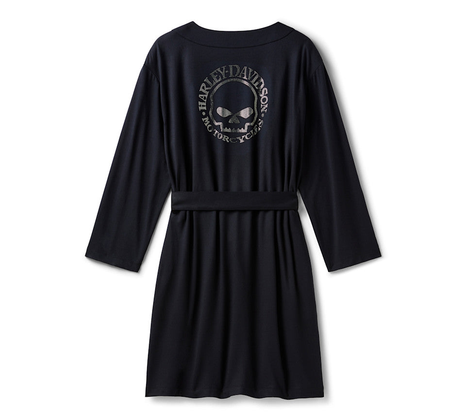 Willie G Skull Bling Morgenmantel für Damen