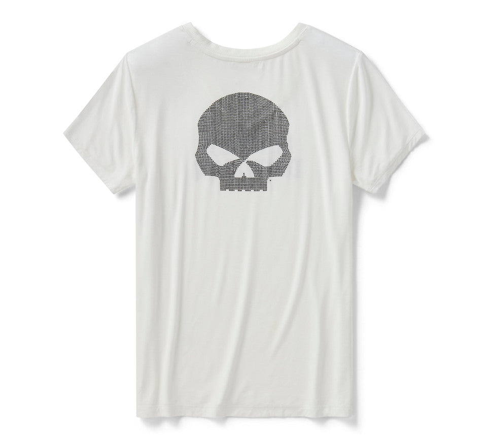 Willie G Skull Bling V-Ausschnitt - Cloud Dancer