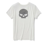 Willie G Skull Bling V-Ausschnitt - Cloud Dancer