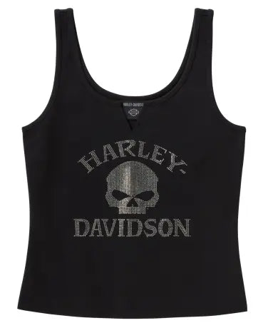 Harley-Davidson Damen Tanktop Willie G Skull Bling schwarz
