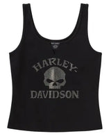 Harley-Davidson Damen Tanktop Willie G Skull Bling schwarz