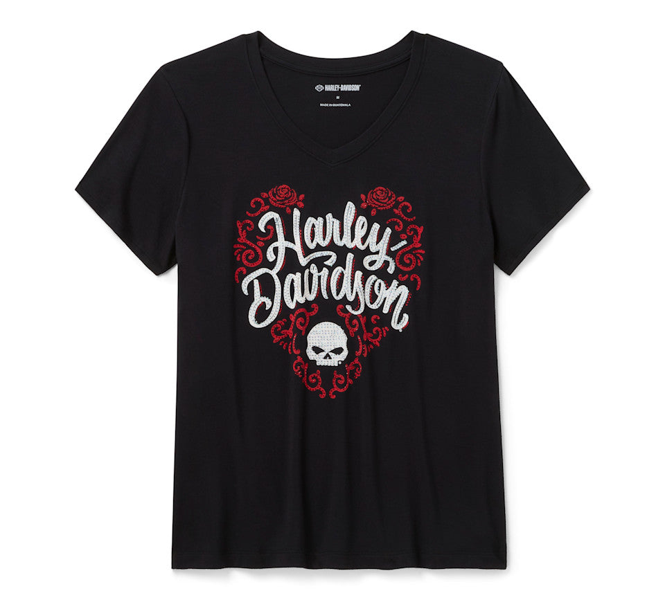 Harley-Davidson Damenshirt "Bling Roses"