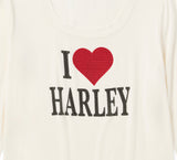 Harley-Davidson Damen Longesleeve "I Love Harley" cremeweiß