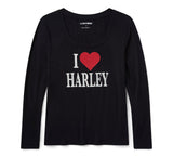 Harley-Davidson Damenlongsleeve "I love Harley"